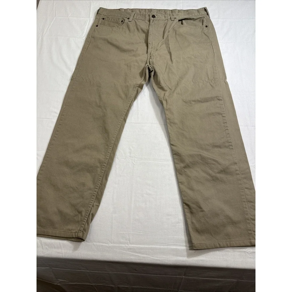 JEANS Levis 505 MENS 40X30 TAN Cotton Blend Stretch Regular Fit Denim Workwear